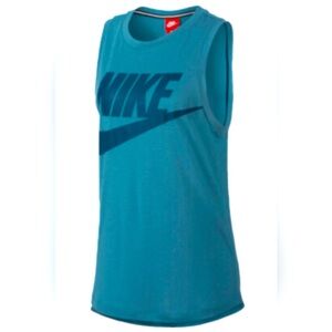Nike Women's Essential Muscle Tank in Noise Aqua/Blue Force Size Medium
